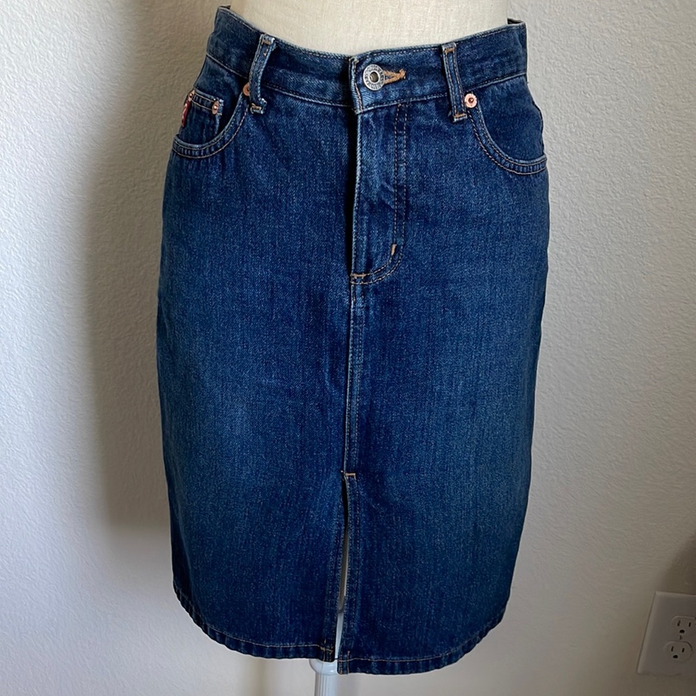 Guess Vintage denim jean skirt with slit